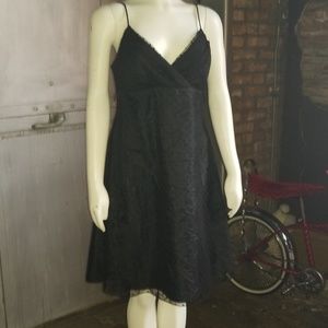 Strappy rockabilly dress with polkadot overlay